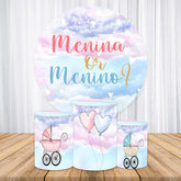 Rosa Mädchen Oder Blau Junge Runden Baby Dusche Hintergrund Bausatz